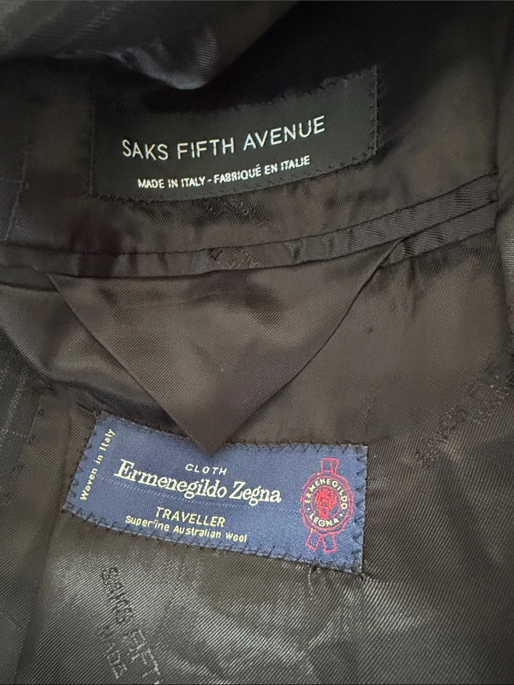 Zegna traveller Men's navy Windowpane Two-Button Blazer size 40